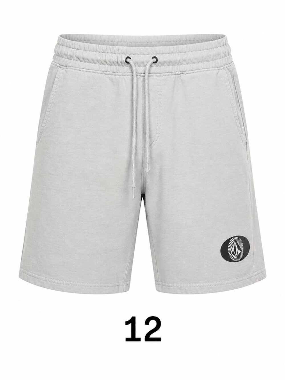 Volcom Men’s Light Gray Fleece Drawstring Shorts Size L (12)